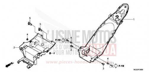 GARDE-BOUE ARRIERE NC700XAC de 2012
